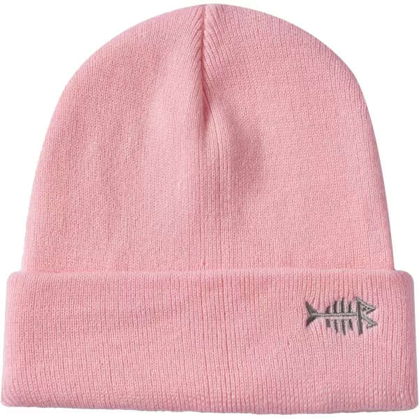 BASSDASH Winter Stretchy Knit Beanie Hats Soft Warm for Men Women Lightweight Stylish Unisex Cuffed BeaniesLight Pink