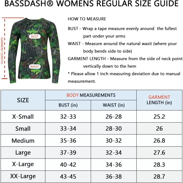 BASSDASH Womens Camo Hunting Shirt Long Sleeve UPF 50 Sun Protection Performance Tee Fishing HikingGreen Leaf Camo