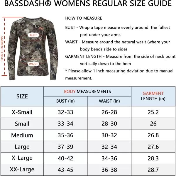 BASSDASH Womens Camo Hunting Shirt Long Sleeve UPF 50 Sun Protection Performance Tee Fishing HikingGrunge Camo