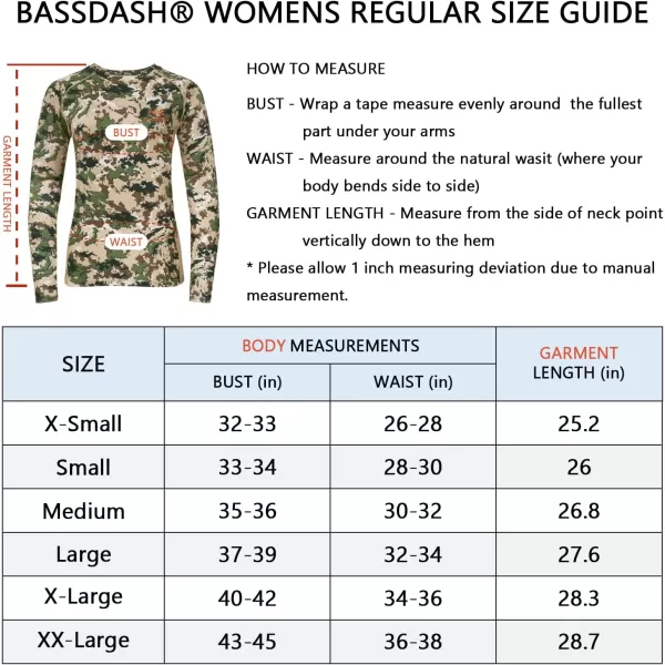 BASSDASH Womens Camo Hunting Shirt Long Sleeve UPF 50 Sun Protection Performance Tee Fishing HikingHighland