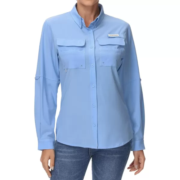 BASSDASH Womens UPF 50 Long Sleeve Fishing Hiking Button Down Shirt Performance Quick Dry FS21WCarolina