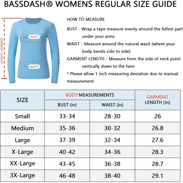 BASSDASH Womens UPF 50 UV Sun Protection Long Sleeve Shirts Quick Dry TShirt for Fishing Hiking KayakingCarolinaWhite Logo