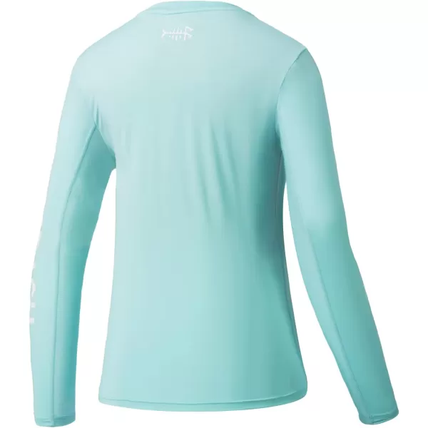 BASSDASH Womens UPF 50 UV Sun Protection Long Sleeve Shirts Quick Dry TShirt for Fishing Hiking KayakingSeafoamWhite Logo