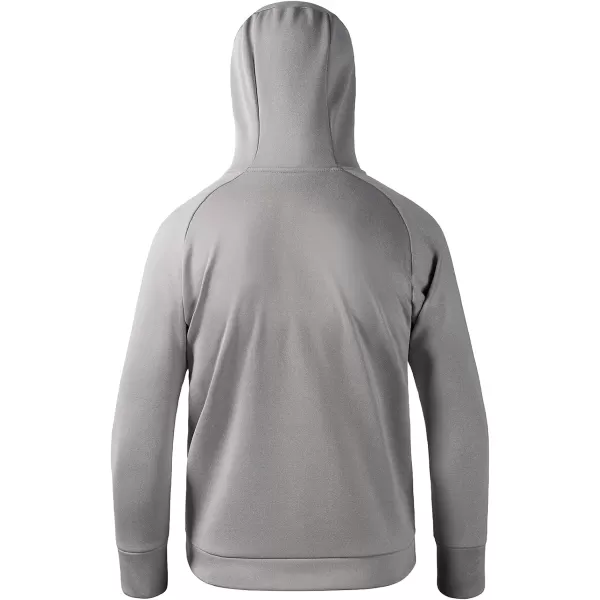 BASSDASH Youth Fishing Fleece Hoodie with Mask Water Resistant Kids Performance Sweatshirt FS18YLight Heather Grey