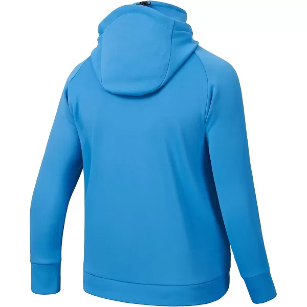 BASSDASH Youth Fishing Fleece Hoodie with Mask Water Resistant Kids Performance Sweatshirt FS18YMalibu Blue