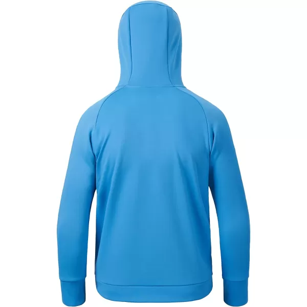 BASSDASH Youth Fishing Fleece Hoodie with Mask Water Resistant Kids Performance Sweatshirt FS18YMalibu Blue