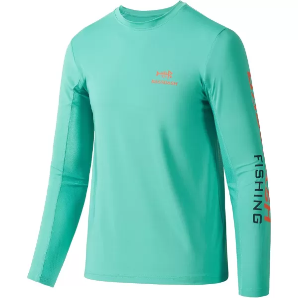 BASSDASH Youth Fishing T Shirts UPF 50 Long Sleeve Performance UV Protection Tee for Boys GirlsCarolina  Aqua Green