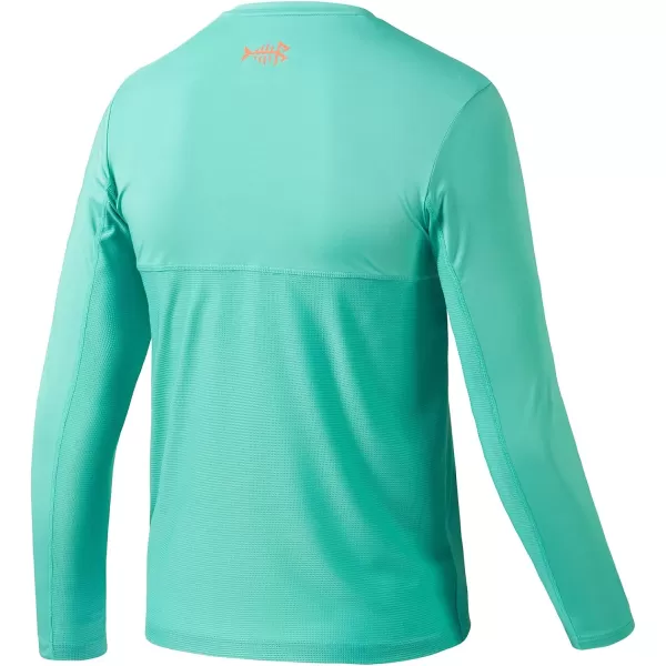 BASSDASH Youth Fishing T Shirts UPF 50 Long Sleeve Performance UV Protection Tee for Boys GirlsCarolina  Aqua Green