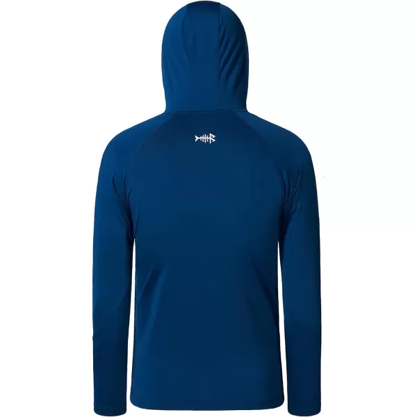 BASSDASH Youth UPF50 Performance T Shirt with Hood Long Sleeve Fishing Hiking Sun Shirt FS03YDark Blue