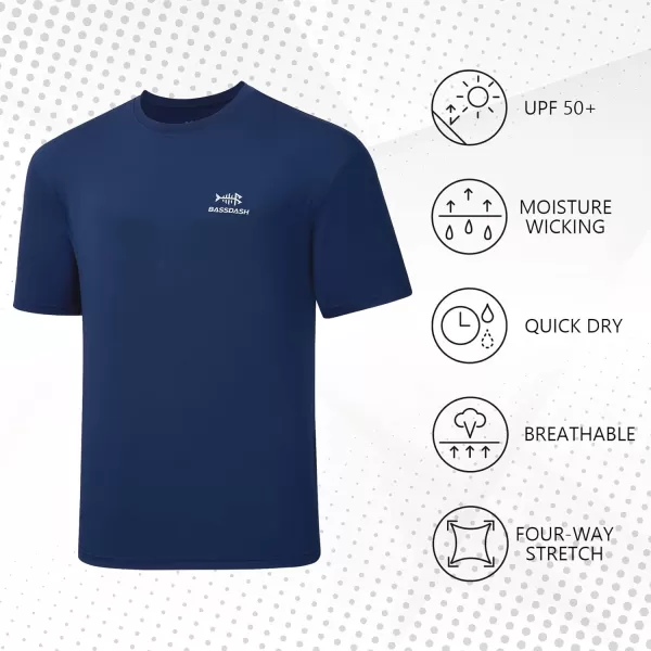 BASSDASHnbspMensnbspUPFnbsp50nbspShortnbspSleevenbspFishingnbspShirtsnbspPerformancenbspCoolingnbspUVnbspSunnbspProtectionnbsp HikingnbspTShirtsDark Blue Pack of 2