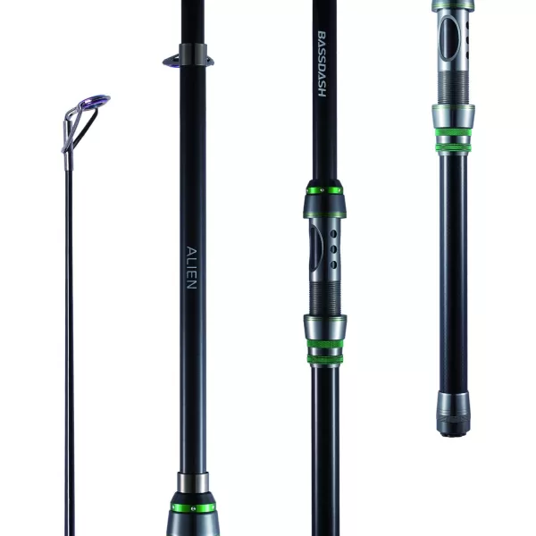 Bassdash Alien Travel Spinning Fishing Rod 30 Ton Carbon Rod OnePiece Performance in Telescopic Design 6ft7ft8ft10ft12ft 1 Piece6u20190u201Dmediumfast