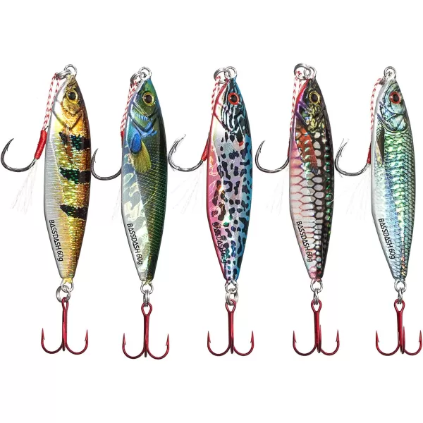 Bassdash Jig Lures 40g 60g with VMC Hooks for Jigging Casting in Saltwater Freshwater FishingAngelfish 40g