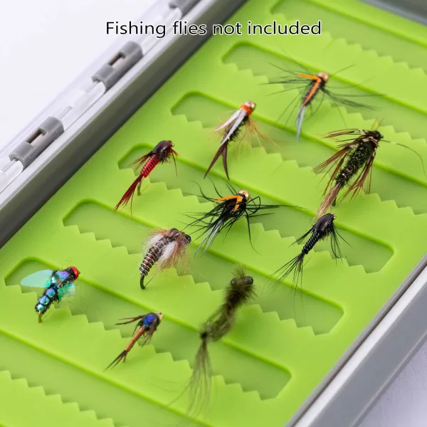 Bassdash Waterproof Fly Box SingleDouble Sided Fishing Flies Storage With FoamSilicone Slits Insert Streamer Jig Deep Trays  59L x 43W x 1HType 5  70 Silicone Slits 54u201Dx38u201Dx07u201D