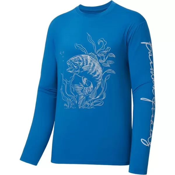 BASSDASH Fish Fishing Shirts for Men UPF 50 Funny Short Long Sleeve Bass Redfish FS16MLong Sleeveibiza Blue T  Smallmouth Bass