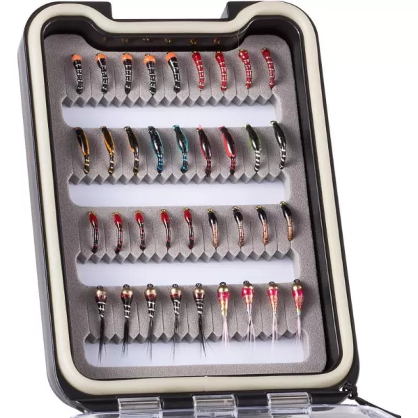 36 pcs midge flies with waterproof box