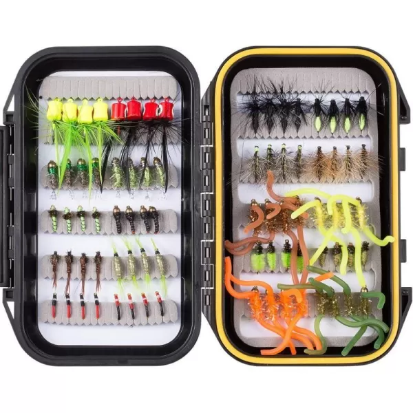 80 pcs assorted flies kit with waterproof fly box