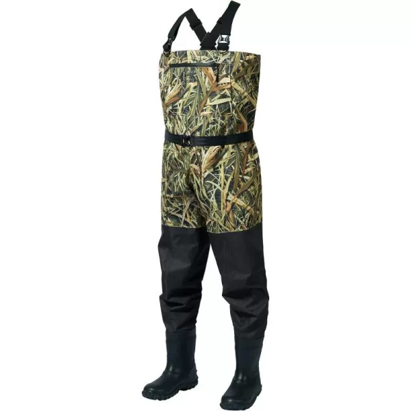 BASSDASH IMMERSE Breathable Ripstop Stocking Boot Foot Fishing Hunting Waders Lightweight Grey Camo Chest Wader for Men WomenBoot Foot Wader  Reeds