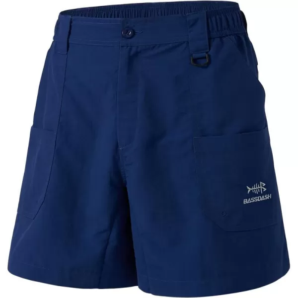 BASSDASH Mens 6 Fishing Shorts UPF 50 Water Resistant Quick Dry Hiking Cargo Shorts with Multi Pocket FP03MDark Blue