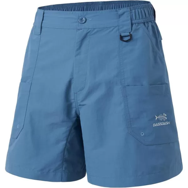 BASSDASH Mens 6 Fishing Shorts UPF 50 Water Resistant Quick Dry Hiking Cargo Shorts with Multi Pocket FP03MDusty Blue