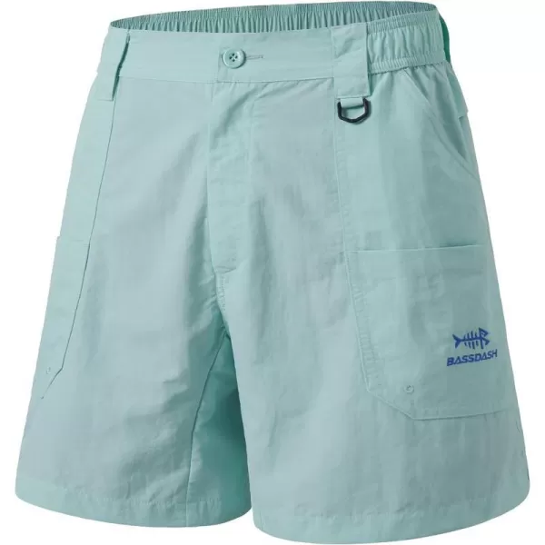 BASSDASH Mens 6 Fishing Shorts UPF 50 Water Resistant Quick Dry Hiking Cargo Shorts with Multi Pocket FP03MSeafoam