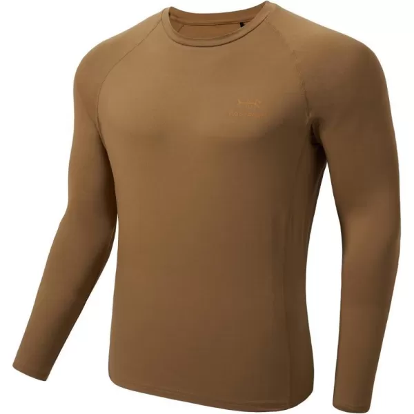 BASSDASH Mens Lightweight Thermal Base Layer Shirt Underwear Top Warm Ultra Soft Quick DryDark Brown