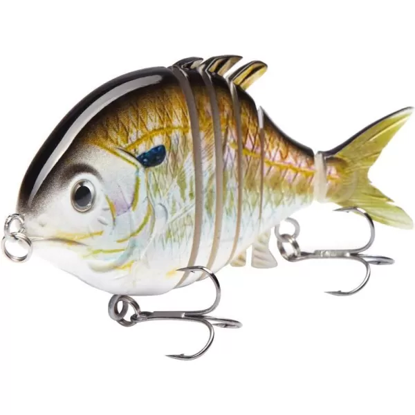 BASSDASH SwimPomfret Hard Swimbaits with Builtin Steel Balls 39in 13oz Casting Panfish Bluegill Fishing Lure for Bass Walleye Pike FishingOlivePink