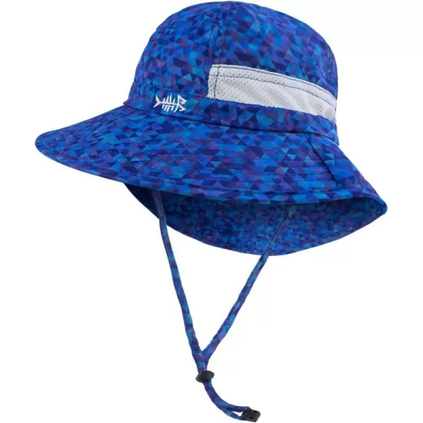 BASSDASH UPF 50 Kids Sun Hat with Wide Brim Neck Flap Mesh Vent for Boys GirlsGeometric