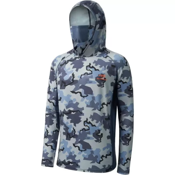 BASSDASH UPF 50 Mens Hunting Shirts with Mask Long Sleeve Camo Fishing HoodieRock