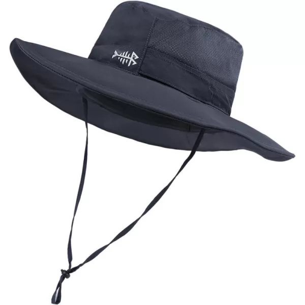 BASSDASH UPF 50 Sun Fishing Hat Water Resistant with Detachable Neck FlapDark Grey  Big Head Size