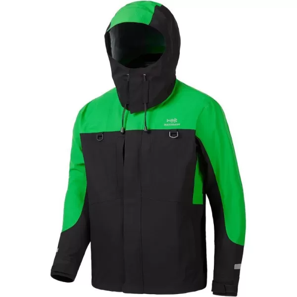 BASSDASH Valor Waterproof Fishing Jackets for Men Women Breathable Windproof Rain JacketGreen  Black