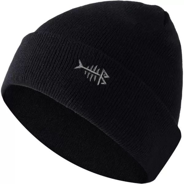 BASSDASH Winter Stretchy Knit Beanie Hats Soft Warm for Men Women Lightweight Stylish Unisex Cuffed BeaniesBlack