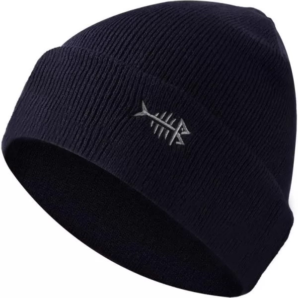 BASSDASH Winter Stretchy Knit Beanie Hats Soft Warm for Men Women Lightweight Stylish Unisex Cuffed BeaniesDark Blue