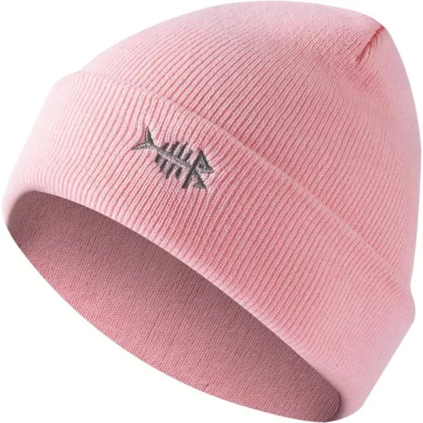 BASSDASH Winter Stretchy Knit Beanie Hats Soft Warm for Men Women Lightweight Stylish Unisex Cuffed BeaniesLight Pink