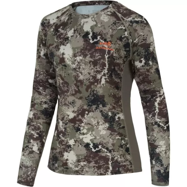 BASSDASH Womens Camo Hunting Shirt Long Sleeve UPF 50 Sun Protection Performance Tee Fishing HikingGrunge Camo