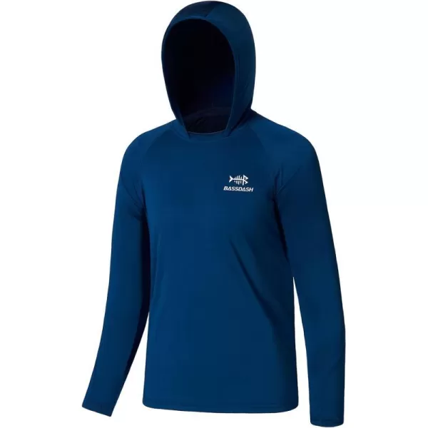 BASSDASH Youth UPF50 Performance T Shirt with Hood Long Sleeve Fishing Hiking Sun Shirt FS03YDark Blue