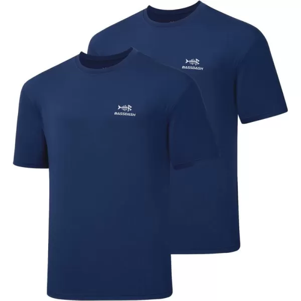 BASSDASHnbspMensnbspUPFnbsp50nbspShortnbspSleevenbspFishingnbspShirtsnbspPerformancenbspCoolingnbspUVnbspSunnbspProtectionnbsp HikingnbspTShirtsDark Blue Pack of 2