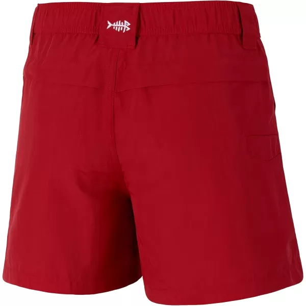 BASSDASH Youth 5quot Fishing Shorts UPF 50 Water Resistant Quick Dry Boys Girls Hiking Cargo Shorts with Pockets FP03YChili Red