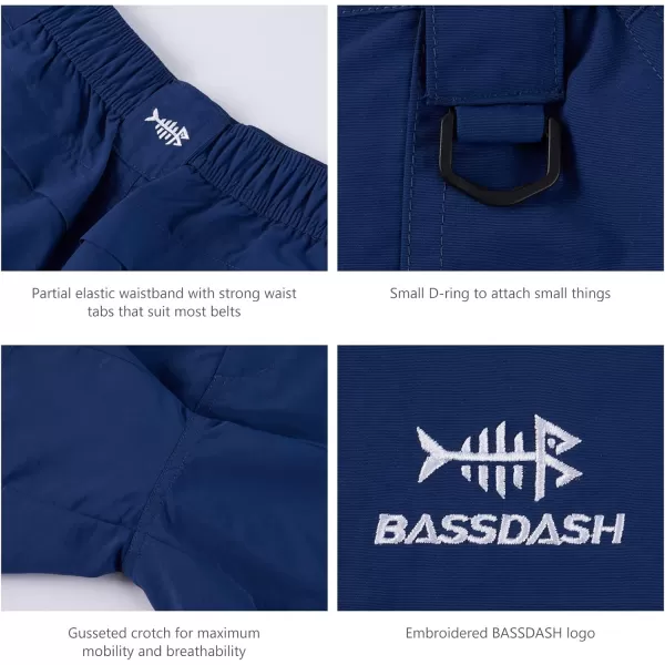 BASSDASH Youth 5quot Fishing Shorts UPF 50 Water Resistant Quick Dry Boys Girls Hiking Cargo Shorts with Pockets FP03YDark Blue