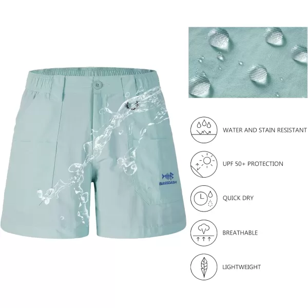 BASSDASH Youth 5quot Fishing Shorts UPF 50 Water Resistant Quick Dry Boys Girls Hiking Cargo Shorts with Pockets FP03YSeafoam