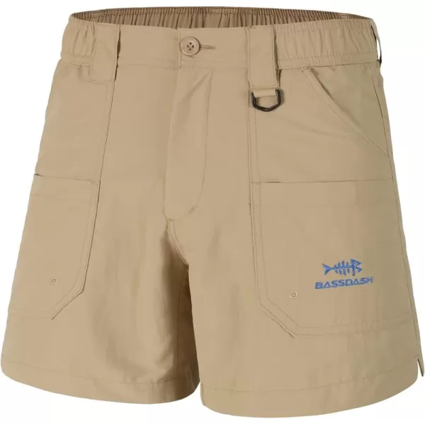 BASSDASH Youth 5quot Fishing Shorts UPF 50 Water Resistant Quick Dry Boys Girls Hiking Cargo Shorts with Pockets FP03YKhaki