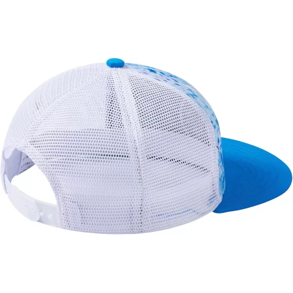 BASSDASH Flat Brim Trucker Cap Adjustable Snapback Hat Mesh Back for Men WomenBlue Ink Camo