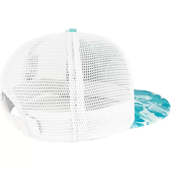 BASSDASH Flat Brim Trucker Cap Adjustable Snapback Hat Mesh Back for Men WomenFish Camo