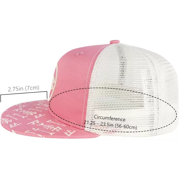 BASSDASH Flat Brim Trucker Cap Adjustable Snapback Hat Mesh Back for Men WomenPink