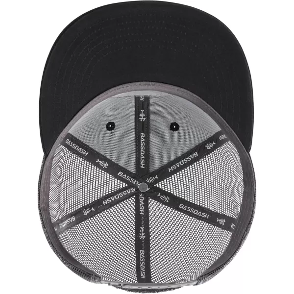 BASSDASH Flat Brim Trucker Cap Adjustable Snapback Hat Mesh Back for Men WomenRainbow Trout