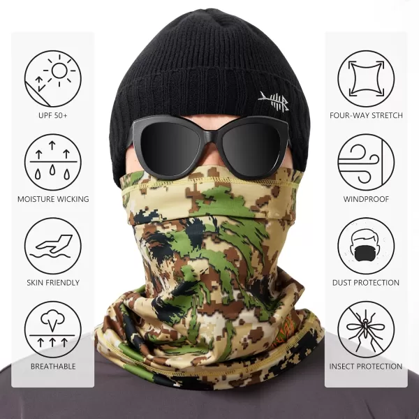 BASSDASH Fleece Neck Gaiter with Nose Hole Winter Face Mask for Men Women Windproof Scarf for Fishing Hunting SkiingHighland