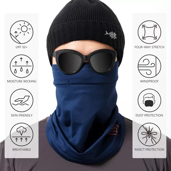 BASSDASH Fleece Neck Gaiter with Nose Hole Winter Face Mask for Men Women Windproof Scarf for Fishing Hunting SkiingNavy Blue