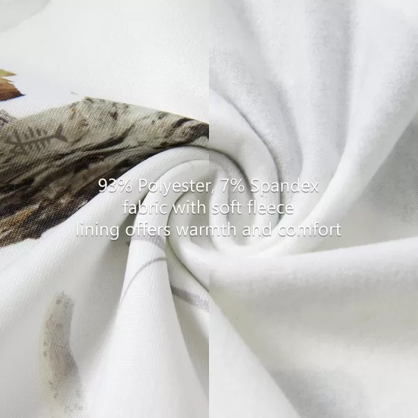 BASSDASH Fleece Neck Gaiter with Nose Hole Winter Face Mask for Men Women Windproof Scarf for Fishing Hunting SkiingSnow Woodland Camo