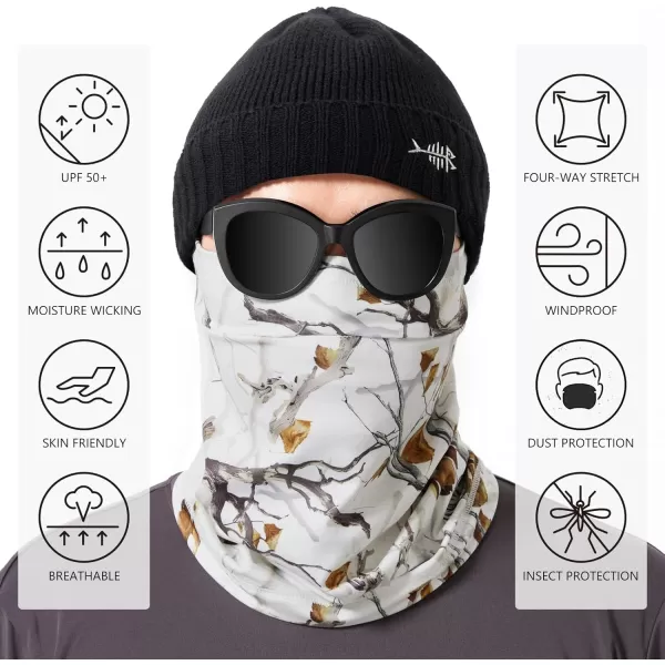 BASSDASH Fleece Neck Gaiter with Nose Hole Winter Face Mask for Men Women Windproof Scarf for Fishing Hunting SkiingSnow Woodland Camo