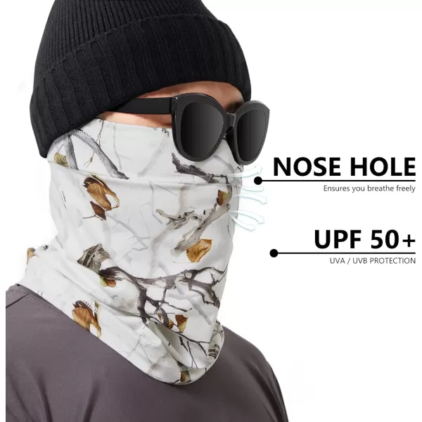 BASSDASH Fleece Neck Gaiter with Nose Hole Winter Face Mask for Men Women Windproof Scarf for Fishing Hunting SkiingSnow Woodland Camo