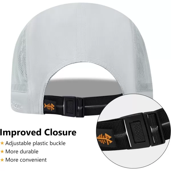 BASSDASH Folding Fishing Baseball Cap UPF 50 Water Resistant Outdoor Portable Brim Hats for Women Men Hiking AdjustableLight Grey
